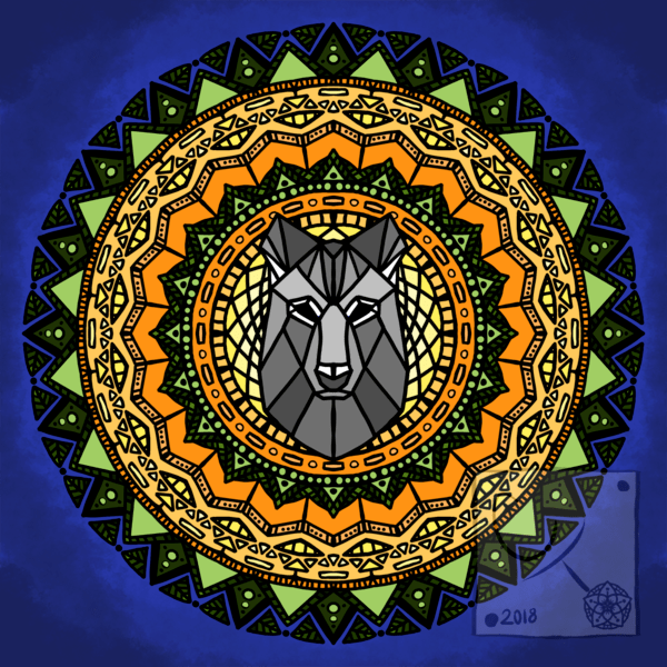 Wolf Mandala Design