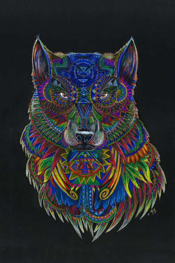 Wolf Mandala Art