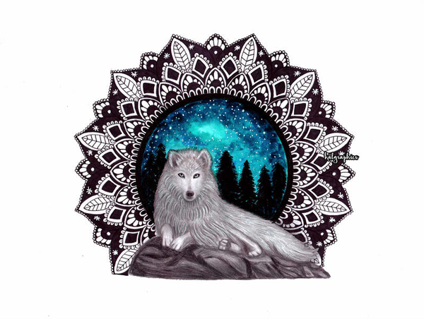 Wolf Mandala Artwork